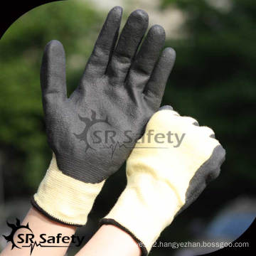 SRSAFETY 13G knitted liner coated nitrile Anti-cut work gloves aramid fiber glove